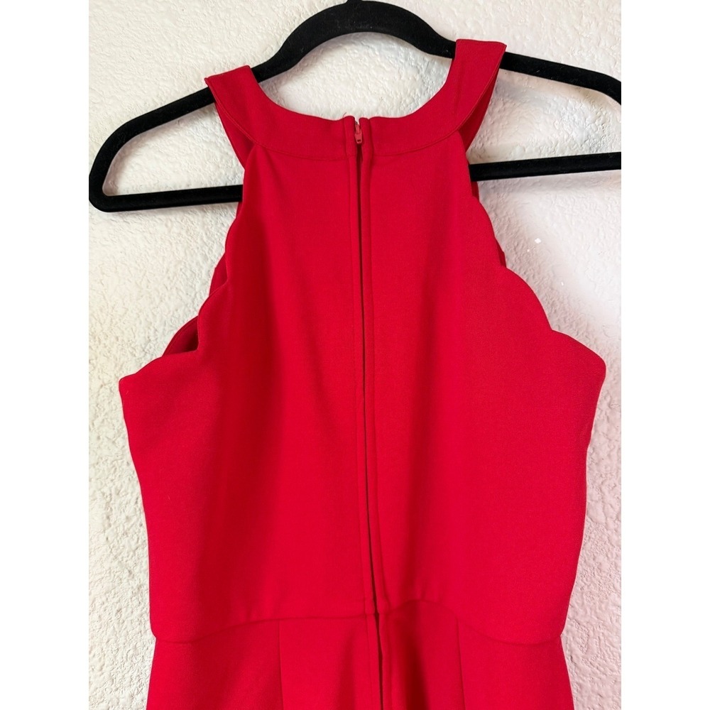 Red Halter Wide-Leg Jumpsuit - Picture 4 of 7